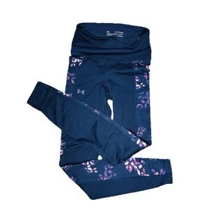 Under Armour ColdGear Women XS Blue No-Slip Waistband Compression Legging